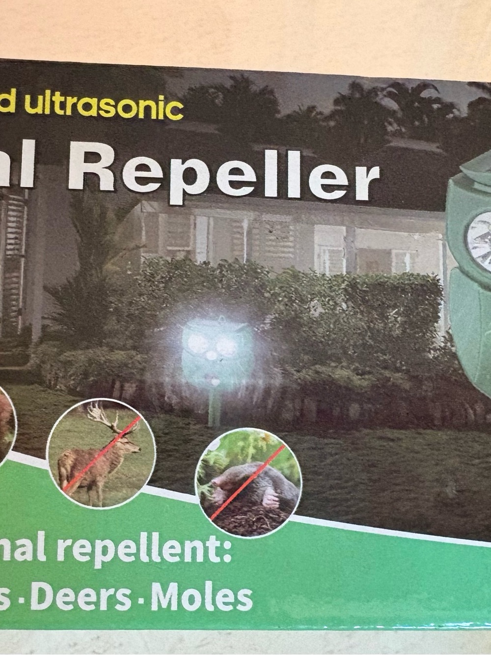 Ultrasonic Animal Repeller - Green -